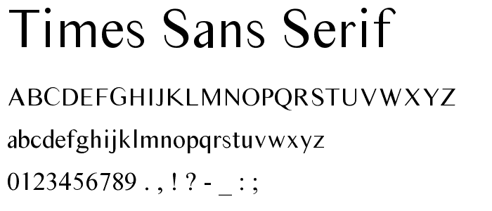 Times Sans Serif font